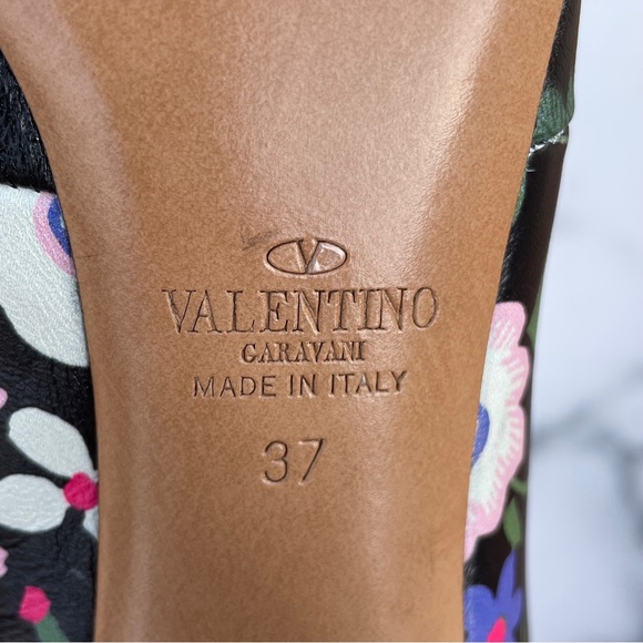 Valentino Camugarden paneled floral leather mid-calf boots size IT 37 US 7 - Picture 12 of 16